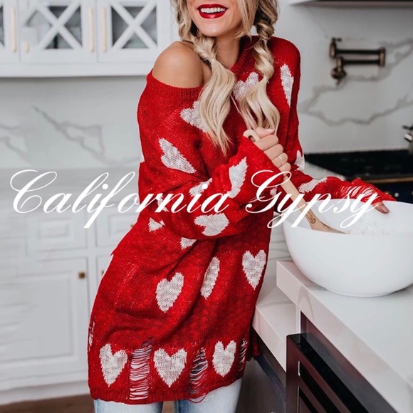 Distressed Heart Knit Sweater❤️ - Picture 3 of 10